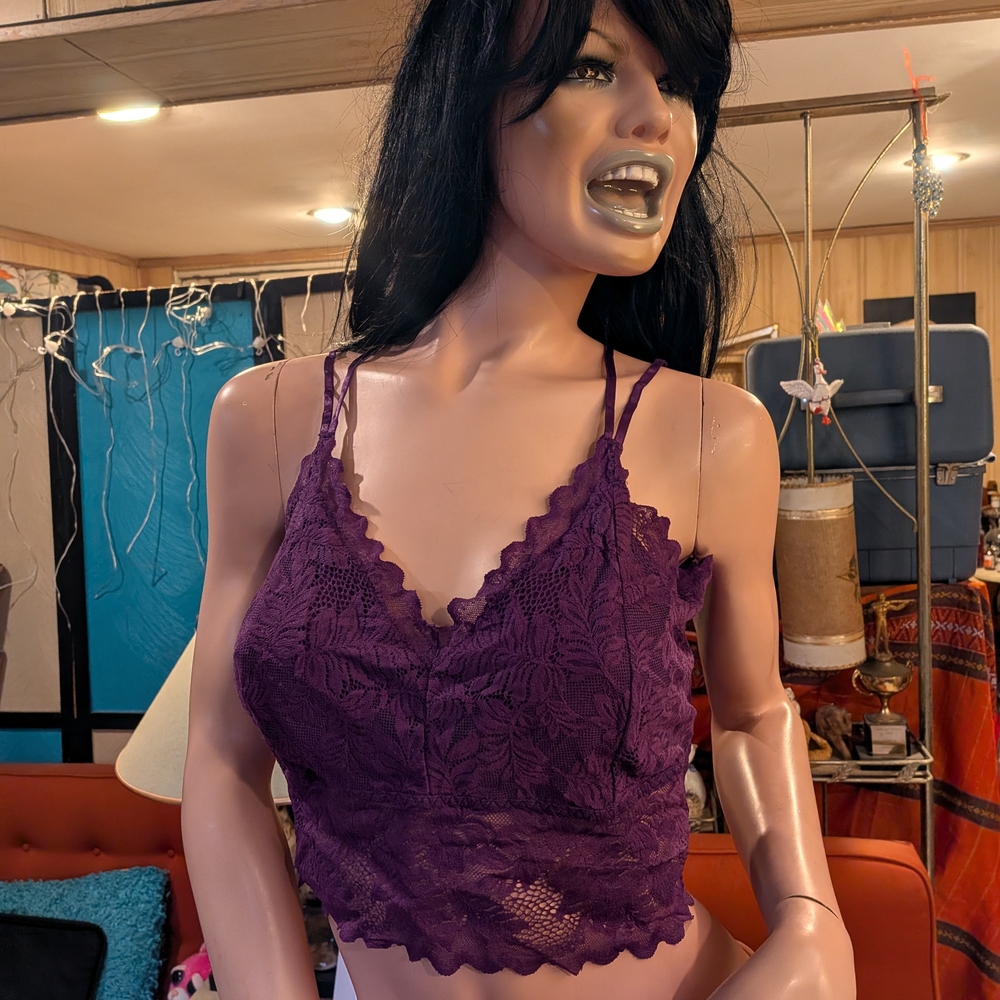 Elegant Purple Lace Bralette